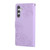 Samsung Galaxy S25 FE 5G Rose Flower Embossed 3-Card Slots Leather Phone Case - Purple