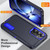 Samsung Galaxy S25 FE 5G Rugged PC Hybrid Silicone Phone Case with Holder - Dark Blue+Royal Blue