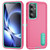 Samsung Galaxy S25 FE 5G Rugged PC Hybrid Silicone Phone Case with Holder - Rose Red+Light Green