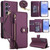 Samsung Galaxy S25 FE 5G Seven Card Slots Zipper Wallet Leather Phone Case with Lanyard - Dark Purple