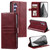 Samsung Galaxy S25 FE 5G Simple 6-Card Wallet Leather Phone Case - Wine Red