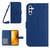 Samsung Galaxy S25 FE 5G Skin Feel Sun Flower Embossed Flip Leather Phone Case with Lanyard - Dark Blue