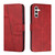 Samsung Galaxy S25 FE 5G Stitching Calf Texture Buckle Leather Phone Case - Red