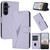 Samsung Galaxy S25 FE 5G Triangle Pattern Buckle Clasp Leather Phone Case - Light Purple