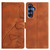 Samsung Galaxy S25 FE 5G Triangles Embossed Leather Phone Case - Brown