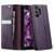 Samsung Galaxy A13 5G CaseMe 033 Calf Leather Lining Microfibre RFID Blocking Phone Case - Purple