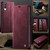 Samsung Galaxy A50s / A30s CaseMe 033 Calf Leather Lining Microfibre RFID Blocking Phone Case - Red