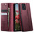 Samsung Galaxy A51 CaseMe 033 Calf Leather Lining Microfibre RFID Blocking Phone Case - Red