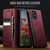 Samsung Galaxy A51 CaseMe 033 Calf Leather Lining Microfibre RFID Blocking Phone Case - Red