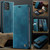 Samsung Galaxy A52 / A52s 5G CaseMe 033 Calf Leather Lining Microfibre RFID Blocking Phone Case - Green