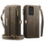 Samsung Galaxy A52 CaseMe C39 RFID Blocking Zipper Wallet Leather Phone Case with Crossbody Strap - Coffee