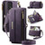 Samsung Galaxy A53 CaseMe C39 RFID Blocking Zipper Wallet Leather Phone Case with Crossbody Strap - Purple