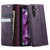 Samsung Galaxy A54 CaseMe 033 Calf Leather Lining Microfibre RFID Blocking Phone Case - Purple