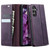 Samsung Galaxy A35 5G CaseMe 033 Calf Leather Lining Microfibre RFID Blocking Phone Case - Purple