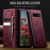 Samsung Galaxy S10+ CaseMe 033 Calf Leather Lining Microfibre RFID Blocking Phone Case - Red