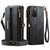 Samsung Galaxy S20 5G CaseMe C39 RFID Blocking Zipper Wallet Leather Phone Case with Crossbody Strap - Black