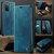Samsung Galaxy S20 CaseMe 033 Calf Leather Lining Microfibre RFID Blocking Phone Case - Green
