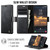 Samsung Galaxy S22 Ultra 5G CaseMe 033 Calf Leather Lining Microfibre RFID Blocking Phone Case - Black