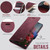 Samsung Galaxy S22 Ultra 5G CaseMe 033 Calf Leather Lining Microfibre RFID Blocking Phone Case - Red