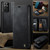Samsung Galaxy S21 Ultra 5G CaseMe 033 Calf Leather Lining Microfibre RFID Blocking Phone Case - Black