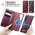 Samsung Galaxy S22 Ultra 5G CaseMe C49 Magnetic RFID Blocking Detachable Wallet Leather Phone Case - Red