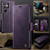 Samsung Galaxy S23 Ultra 5G CaseMe 033 Calf Leather Lining Microfibre RFID Blocking Phone Case - Purple