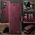 Samsung Galaxy S23 Ultra 5G CaseMe 033 Calf Leather Lining Microfibre RFID Blocking Phone Case - Red
