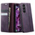 Samsung Galaxy S23+ 5G CaseMe 033 Calf Leather Lining Microfibre RFID Blocking Phone Case - Purple