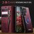 Samsung Galaxy S24 Ultra 5G CaseMe C49 Magnetic RFID Blocking Detachable Wallet Leather Phone Case - Red