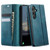Samsung Galaxy S24 / S25 5G CaseMe 033 Calf Leather Lining Microfibre RFID Blocking Phone Case - Green