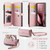 Samsung Galaxy S25 Ultra 5G CaseMe C39 RFID Blocking Zipper Wallet Leather Phone Case with Crossbody Strap - Pink
