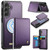 Samsung Galaxy S25+ / S24+ 5G CaseMe Me80 Series Detachable Wallet Magnetic RFID Vegan Leather Phone Case - Purple