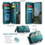 Samsung Galaxy S26 5G CaseMe C36 Card Slots Zipper Wallet RFID Anti-theft Leather Phone Case - Blue