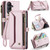 Samsung Galaxy S26 5G CaseMe C36 Card Slots Zipper Wallet RFID Anti-theft Leather Phone Case - Pink