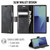 Samsung Galaxy Z Fold7 5G CaseMe 033 Calf Leather Lining Microfibre RFID Blocking Phone Case - Black