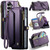 Samsung Galaxy Z Fold7 CaseMe C36 Card Slots Zipper Wallet RFID Anti-theft Leather Phone Case - Purple