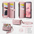 iPhone 11 Pro Max CaseMe C39 RFID Blocking Zipper Wallet Leather Phone Case with Crossbody Strap - Pink