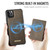 iPhone 11 Pro Max CaseMe Me80 Series Detachable Wallet Magnetic RFID Vegan Leather Phone Case - Coffee