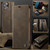 iPhone 12 / 12 Pro CaseMe 033 Calf Leather Lining Microfibre RFID Blocking Phone Case - Coffee