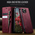 iPhone 12 / 12 Pro CaseMe 033 Calf Leather Lining Microfibre RFID Blocking Phone Case - Red