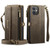 iPhone 12 / 12 Pro CaseMe C39 RFID Blocking Zipper Wallet Leather Phone Case with Crossbody Strap - Coffee