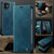 iPhone 12 mini CaseMe 033 Calf Leather Lining Microfibre RFID Blocking Phone Case - Green