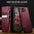 iPhone 12 mini CaseMe 033 Calf Leather Lining Microfibre RFID Blocking Phone Case - Red