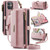 iPhone 12 mini CaseMe C39 RFID Blocking Zipper Wallet Leather Phone Case with Crossbody Strap - Pink