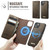 iPhone 13 CaseMe C49 MagSafe RFID Blocking Detachable Wallet Leather Phone Case - Coffee