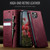 iPhone 13 mini CaseMe 033 Calf Leather Lining Microfibre RFID Blocking Phone Case - Red