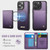 iPhone 13 Pro CaseMe Me80 Series Detachable Wallet Magnetic RFID Vegan Leather Phone Case - Purple