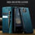 iPhone 14 CaseMe 033 Calf Leather Lining Microfibre RFID Blocking Phone Case - Green