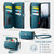 iPhone 14 CaseMe C39 RFID Blocking Zipper Wallet Leather Phone Case with Crossbody Strap - Green