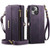 iPhone 14 CaseMe C39 RFID Blocking Zipper Wallet Leather Phone Case with Crossbody Strap - Purple